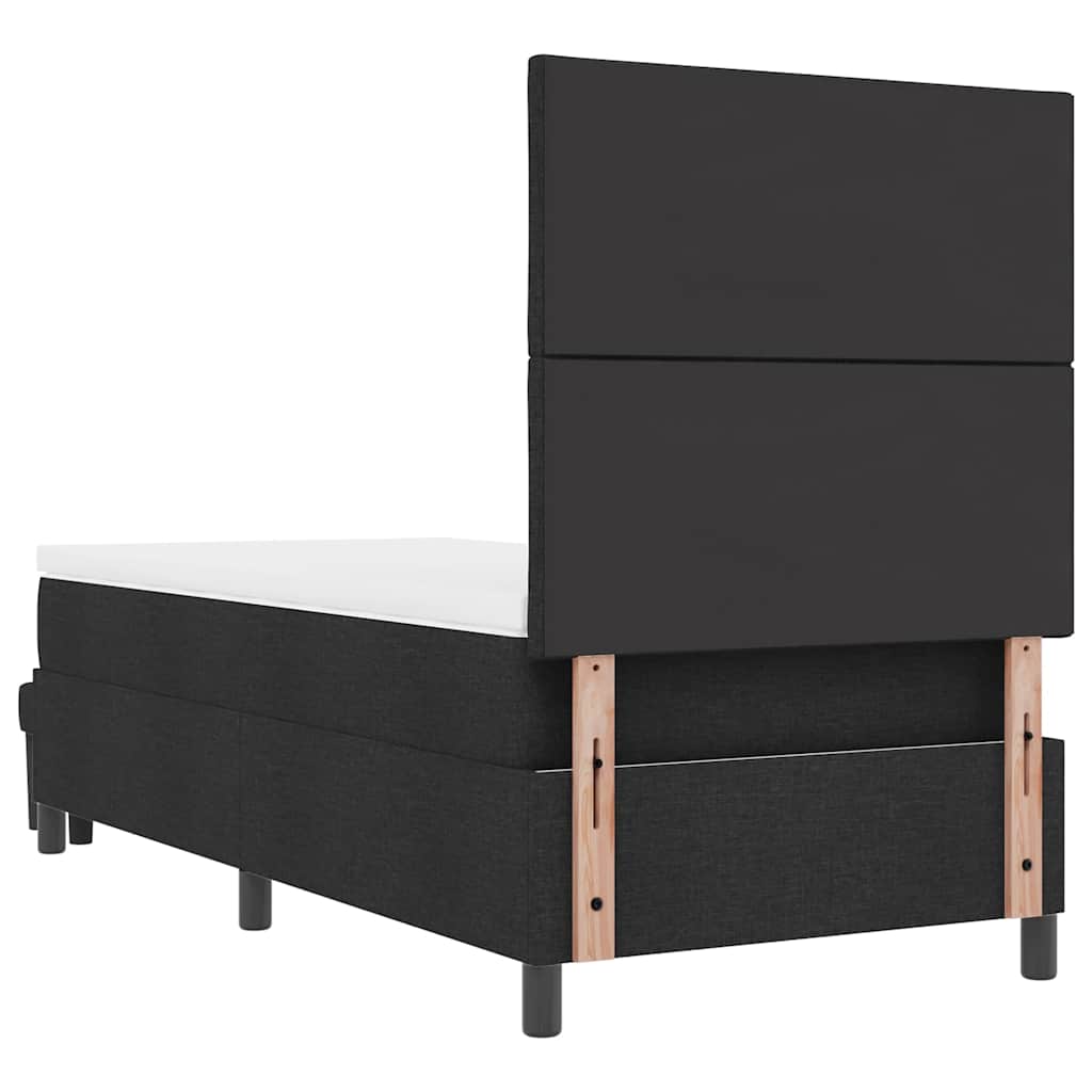 Boxspringbed met hoofdeinde Zwart 100 x 200 cm Stof – afbeelding 10