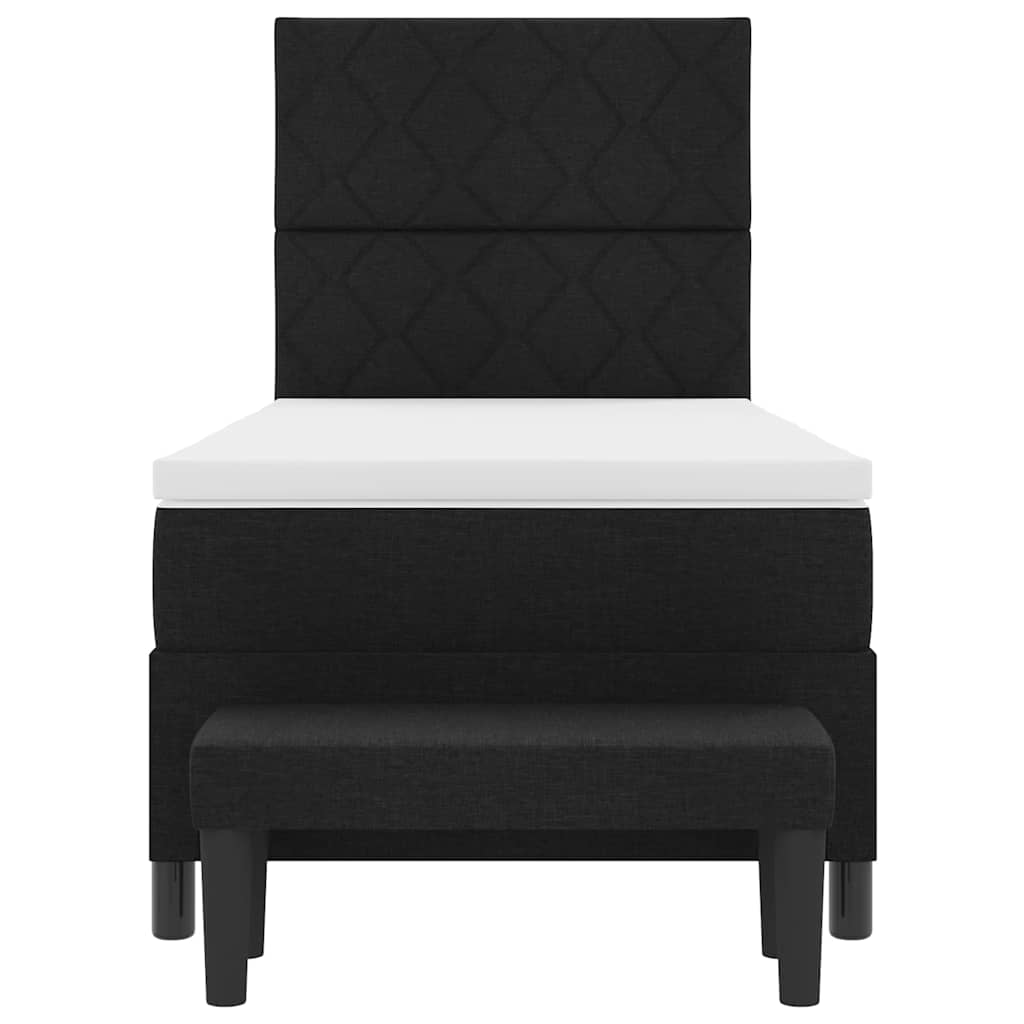 Boxspringbed met hoofdeinde Zwart 100 x 200 cm Stof – afbeelding 8