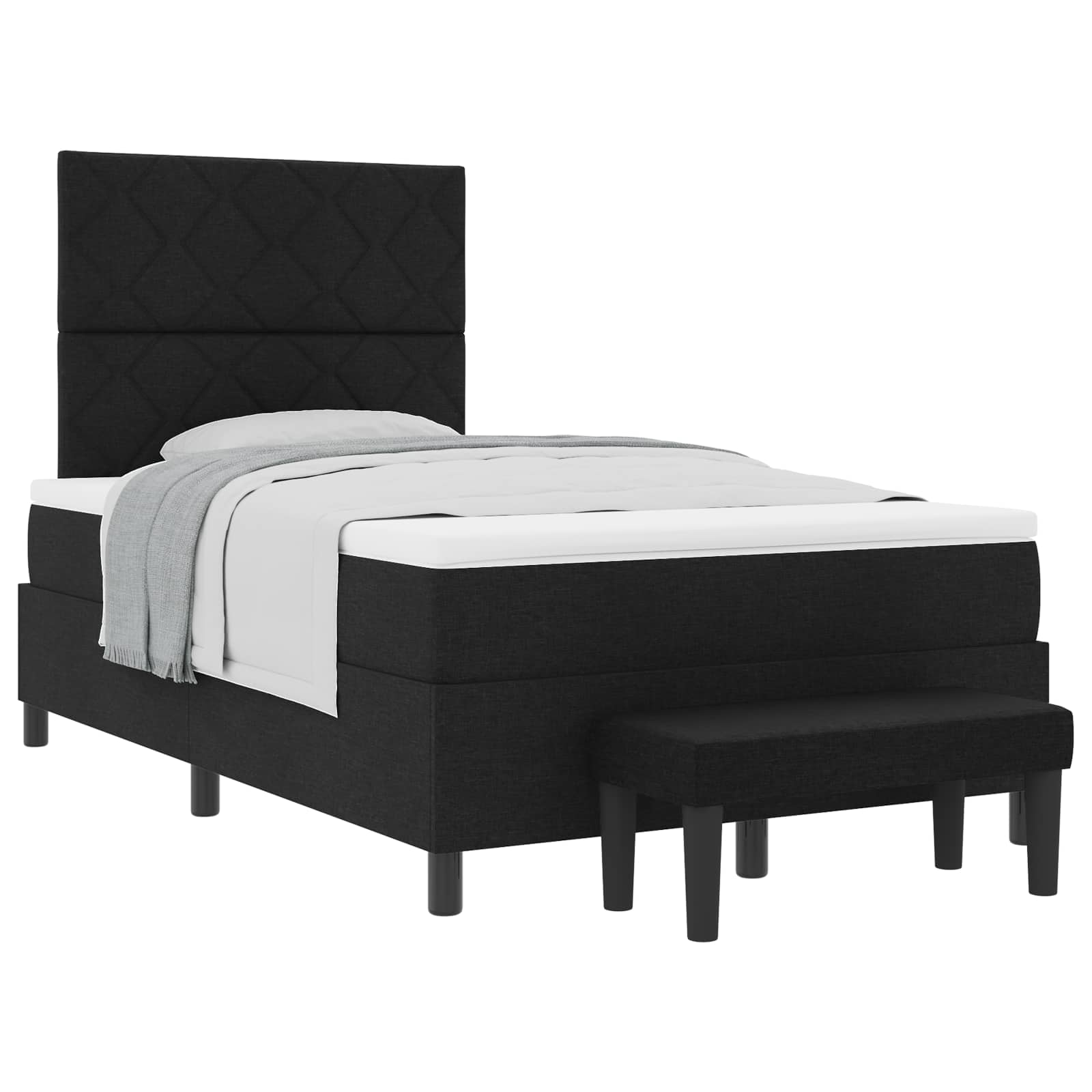 Boxspringbed met hoofdeinde Zwart 120 x 190 cm Stof – afbeelding 2