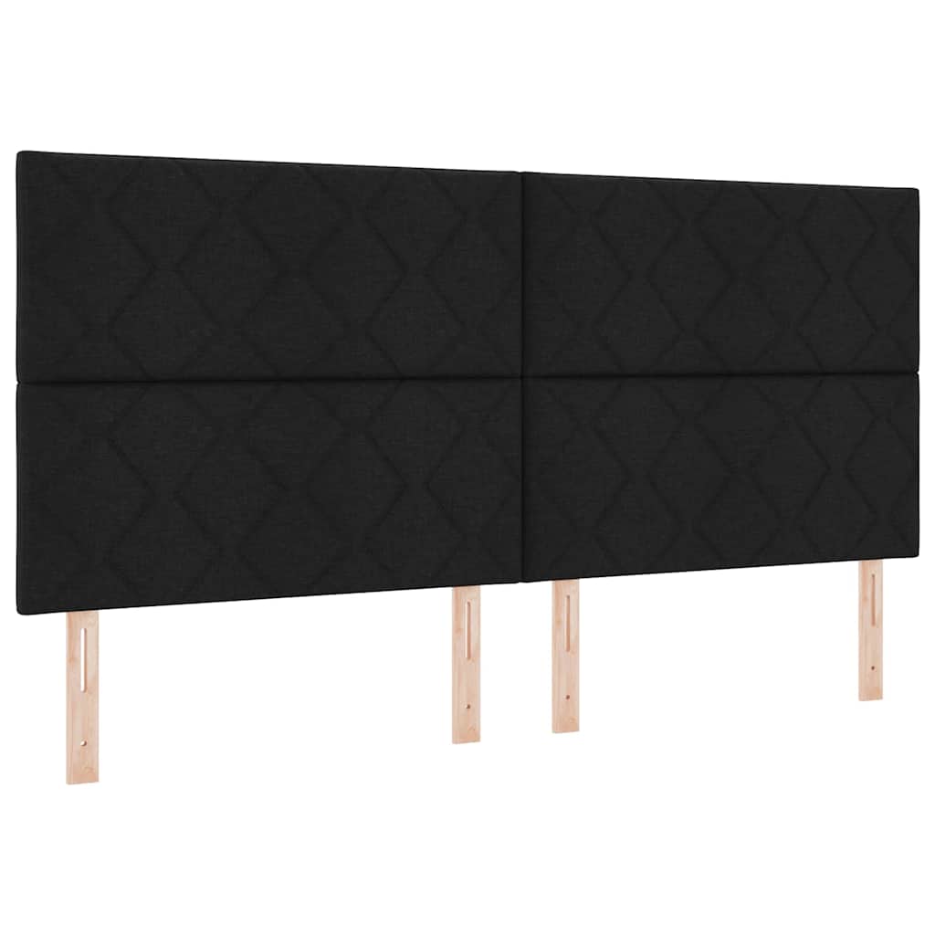 Boxspringbed met hoofdeinde Zwart 200 x 200 cm Stof – afbeelding 5