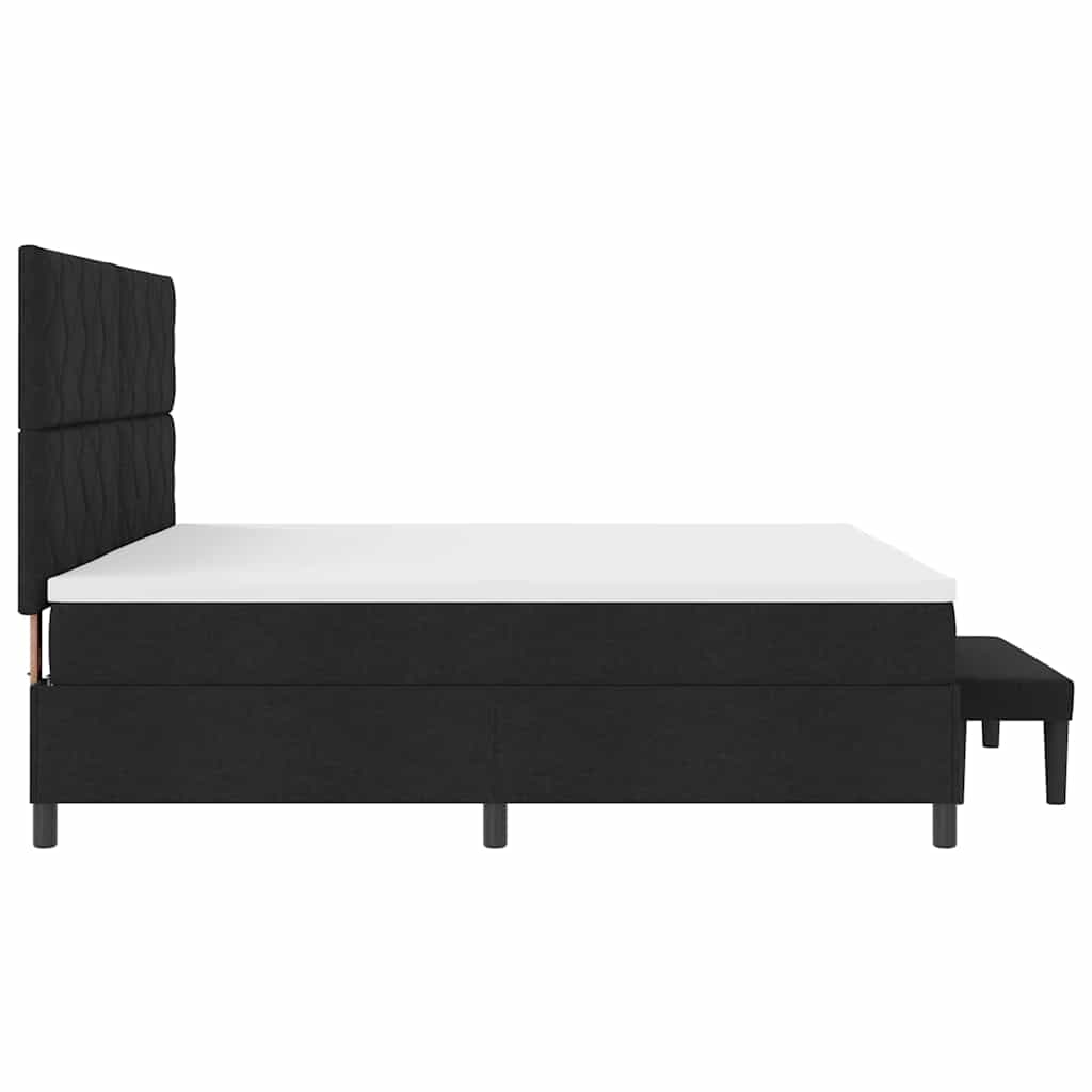 Boxspringbed met hoofdeinde Zwart 200 x 200 cm Stof – afbeelding 9