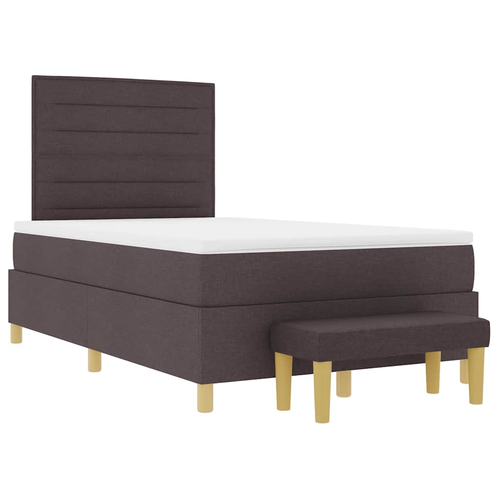 Boxspring bed met hoofdeinde Donkerbruin 200 x 120 cm Stof – afbeelding 7