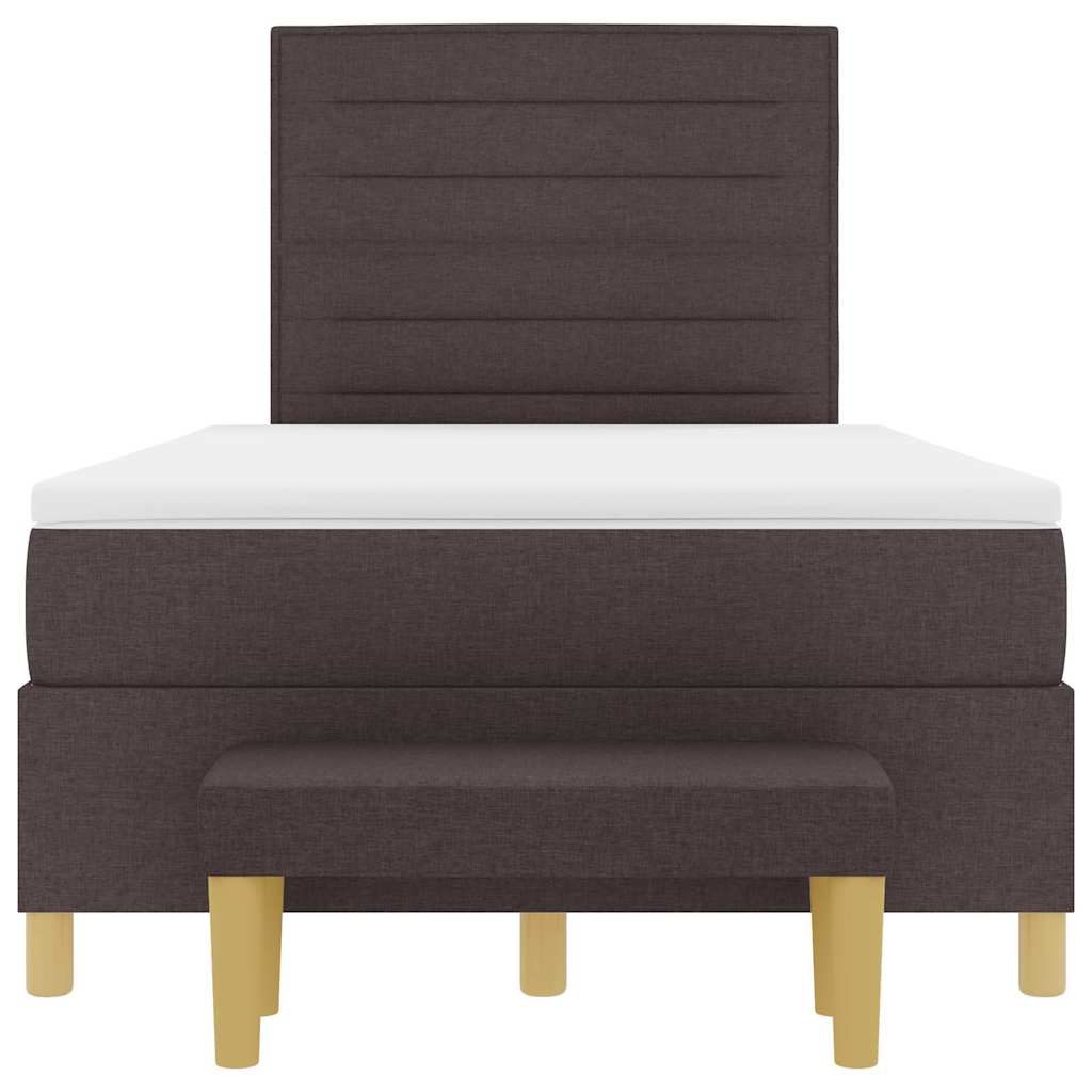 Boxspring bed met hoofdeinde Donkerbruin 200 x 120 cm Stof – afbeelding 8