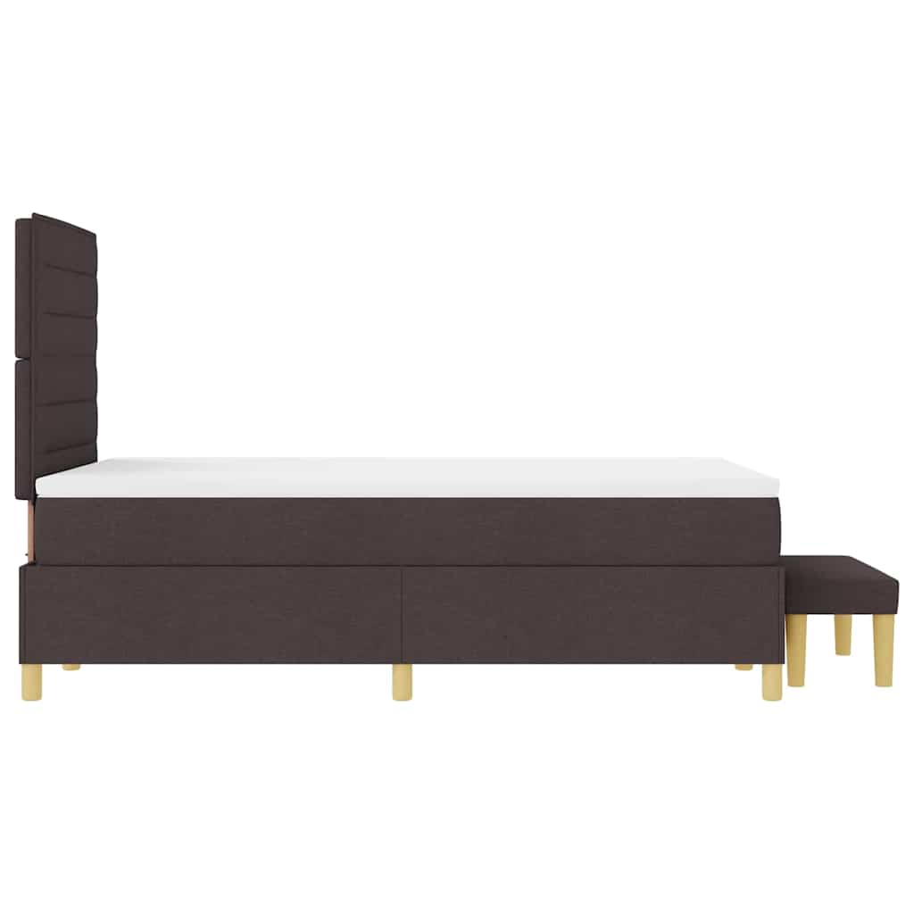 Boxspring bed met hoofdeinde Donkerbruin 200 x 120 cm Stof – afbeelding 9