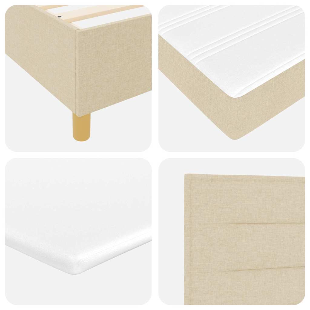 Boxspring bed met hoofdeinde Crème 200 x 140 cm Stof – afbeelding 11