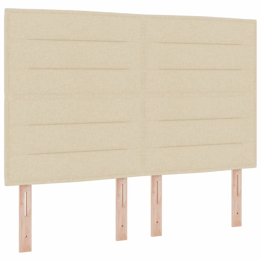 Boxspring bed met hoofdeinde Crème 200 x 140 cm Stof – afbeelding 6
