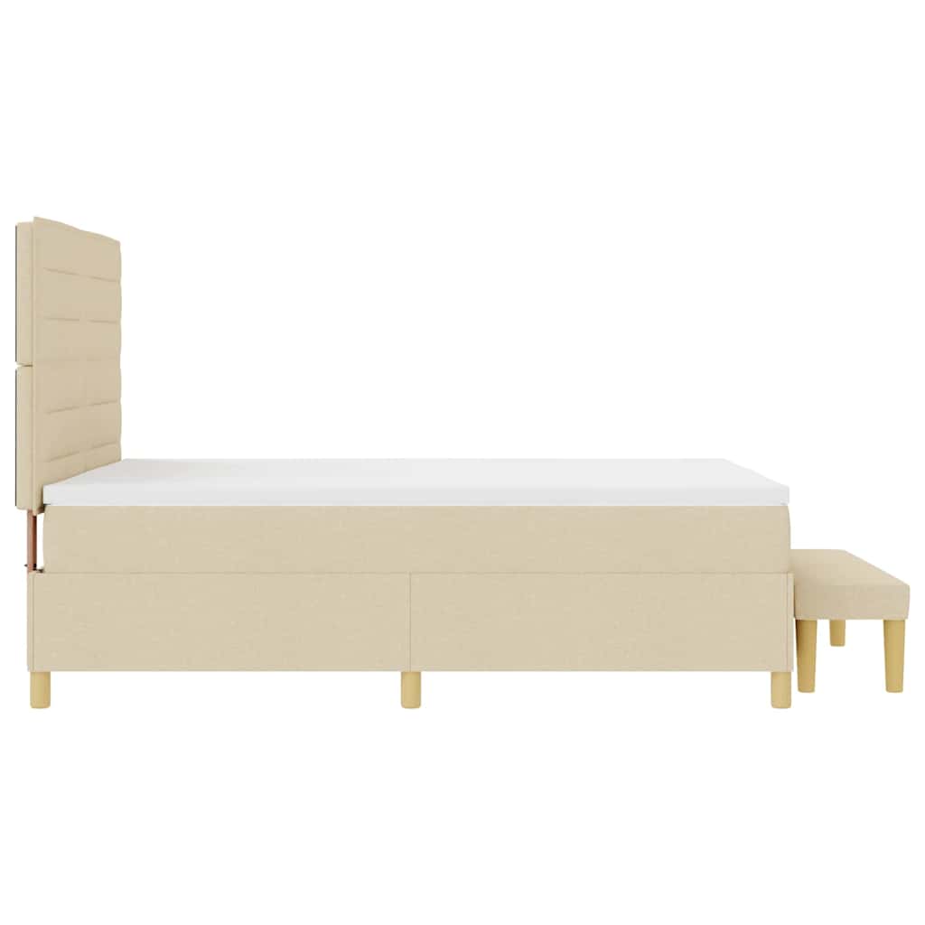 Boxspring bed met hoofdeinde Crème 200 x 140 cm Stof – afbeelding 9
