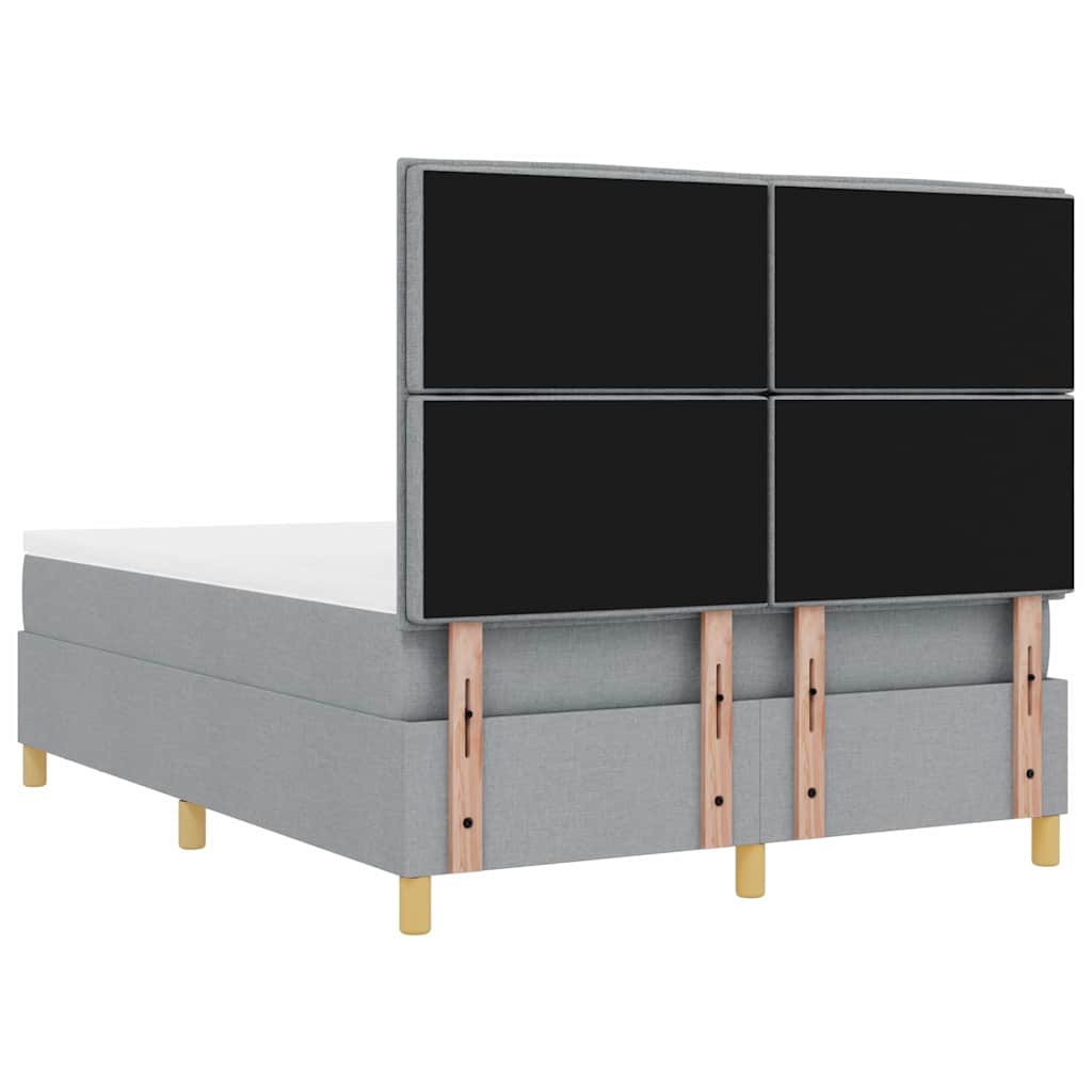 Boxspring bed met kussen Lichtgrijs 200 x 160 cm Stof – afbeelding 10