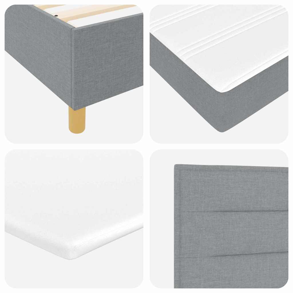 Boxspring bed met kussen Lichtgrijs 200 x 160 cm Stof – afbeelding 11