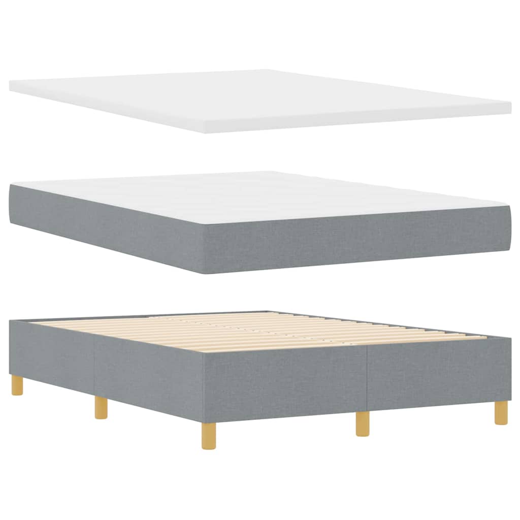 Boxspring bed met kussen Lichtgrijs 200 x 160 cm Stof – afbeelding 4