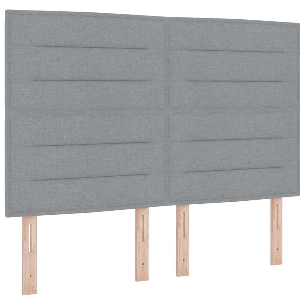 Boxspring bed met kussen Lichtgrijs 200 x 160 cm Stof – afbeelding 6
