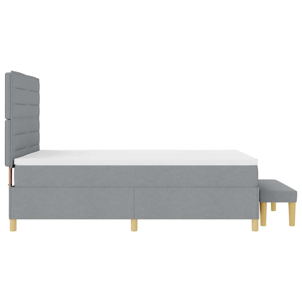 Boxspring bed met kussen Lichtgrijs 200 x 160 cm Stof – afbeelding 9