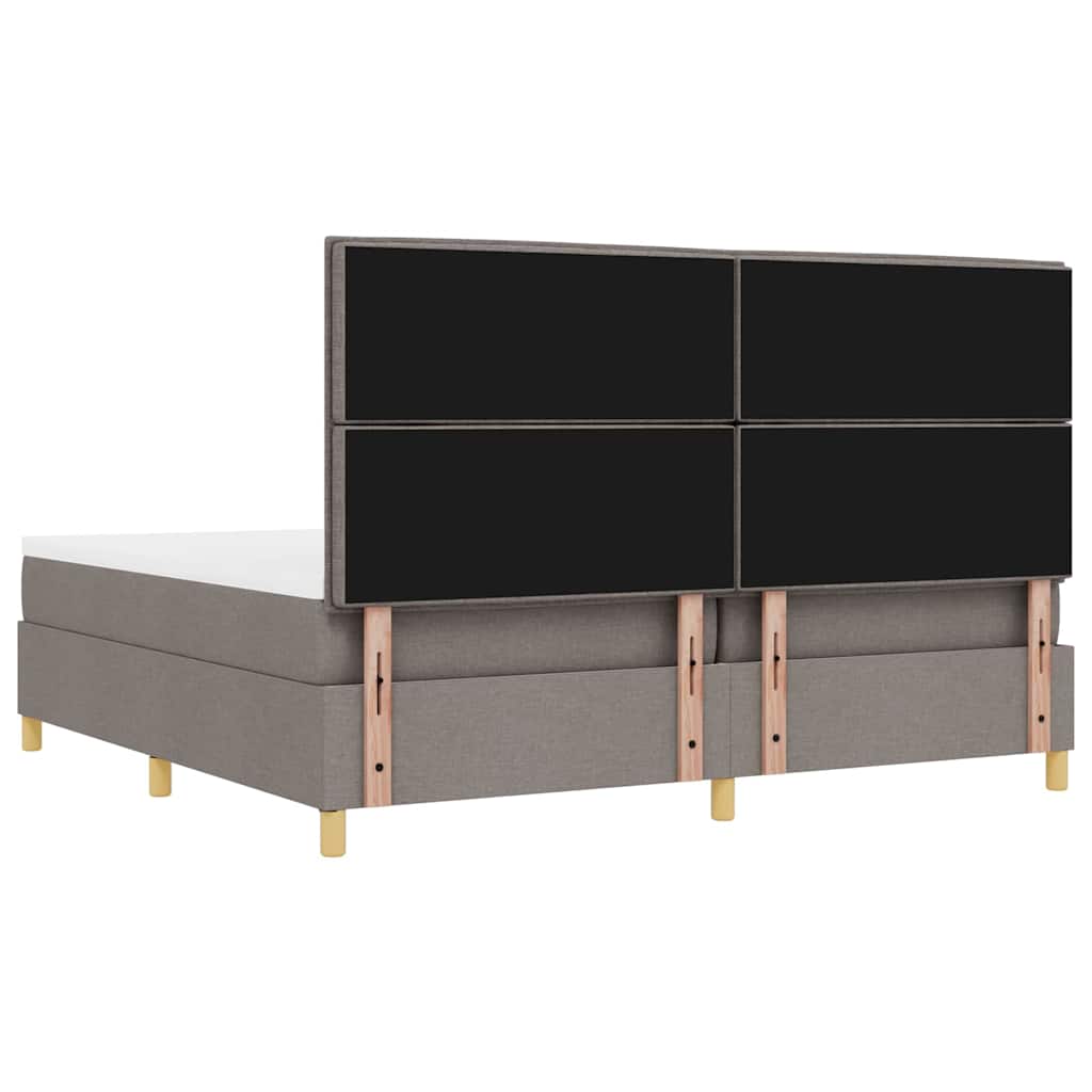 Boxspring bed met matras met hoofdeinde Taupe 200 x 200 cm Stof – afbeelding 10