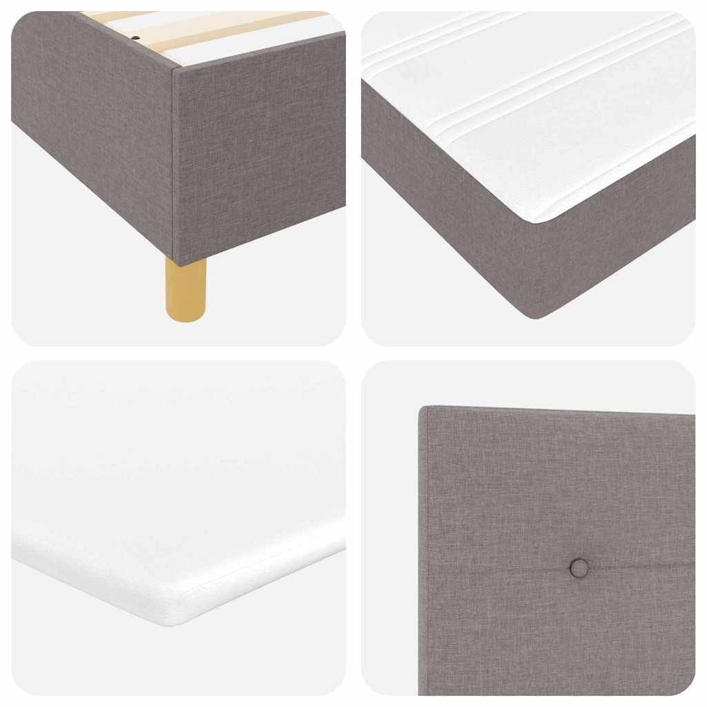 Boxspring bed met matras met hoofdeinde Taupe 120 x 200 cm Stof – afbeelding 11