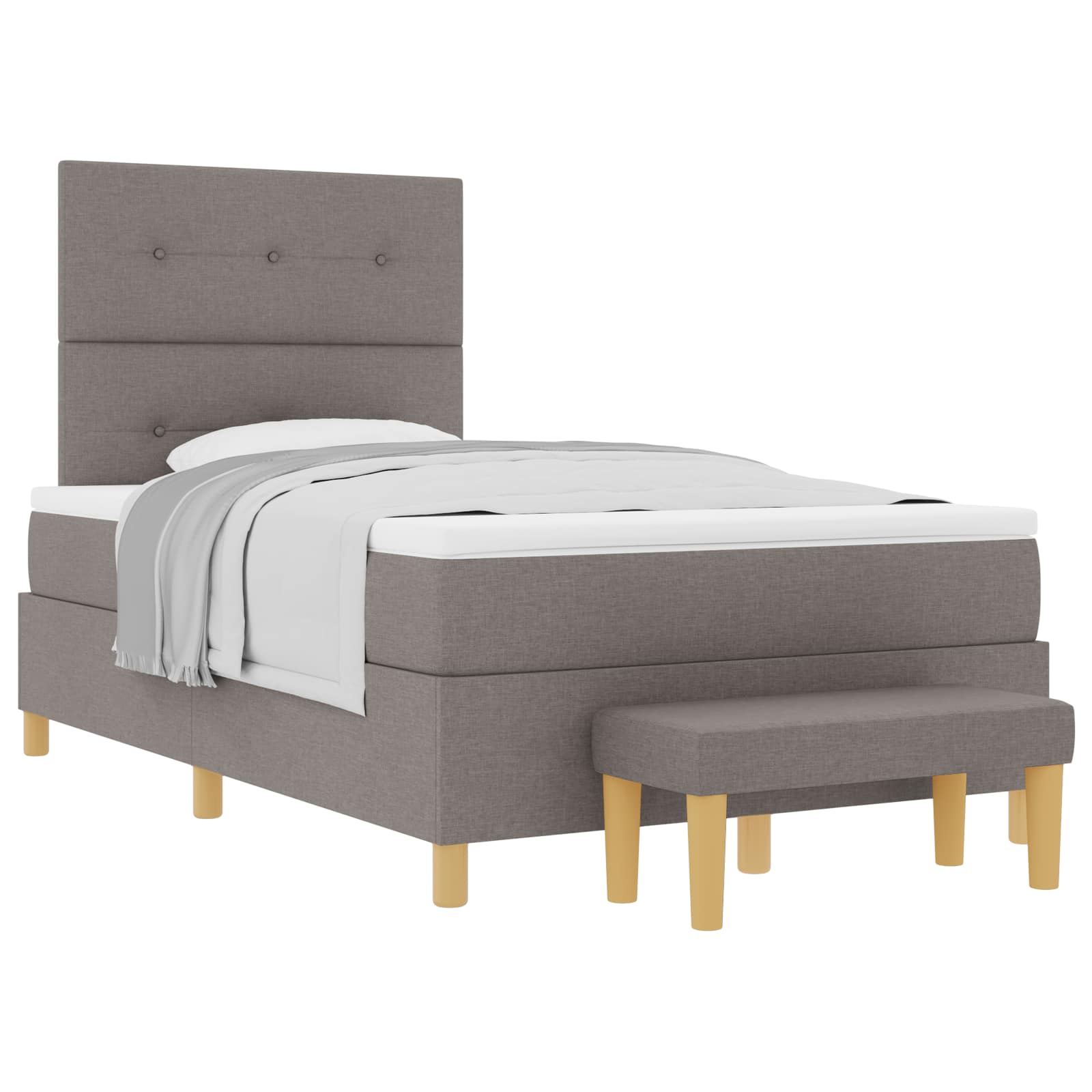 Boxspring bed met matras met hoofdeinde Taupe 120 x 200 cm Stof – afbeelding 2