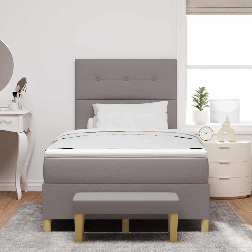 Boxspring bed met matras met hoofdeinde Taupe 120 x 200 cm Stof – afbeelding 3