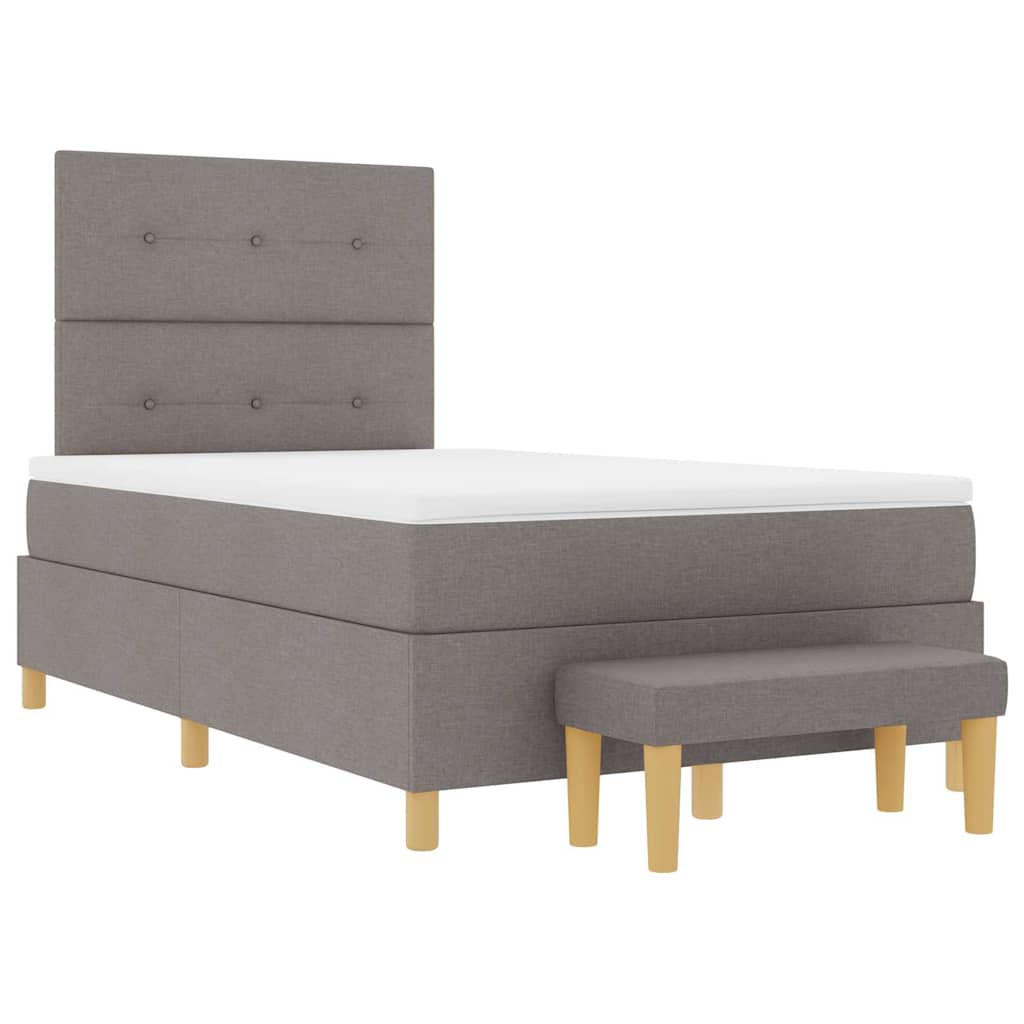 Boxspring bed met matras met hoofdeinde Taupe 120 x 200 cm Stof – afbeelding 7