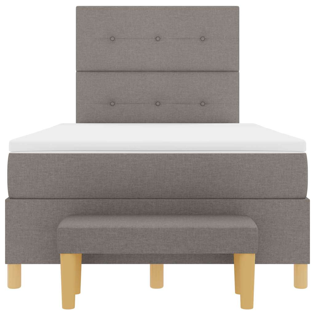 Boxspring bed met matras met hoofdeinde Taupe 120 x 200 cm Stof – afbeelding 8