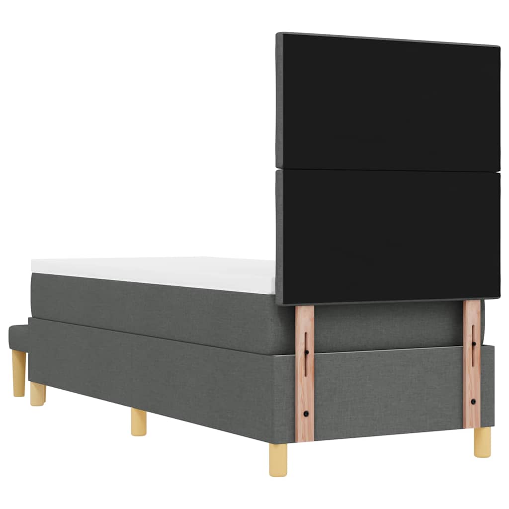 Boxspring bed met hoofdeinde Donkergrijs 200 x 80 cm Stof – afbeelding 10