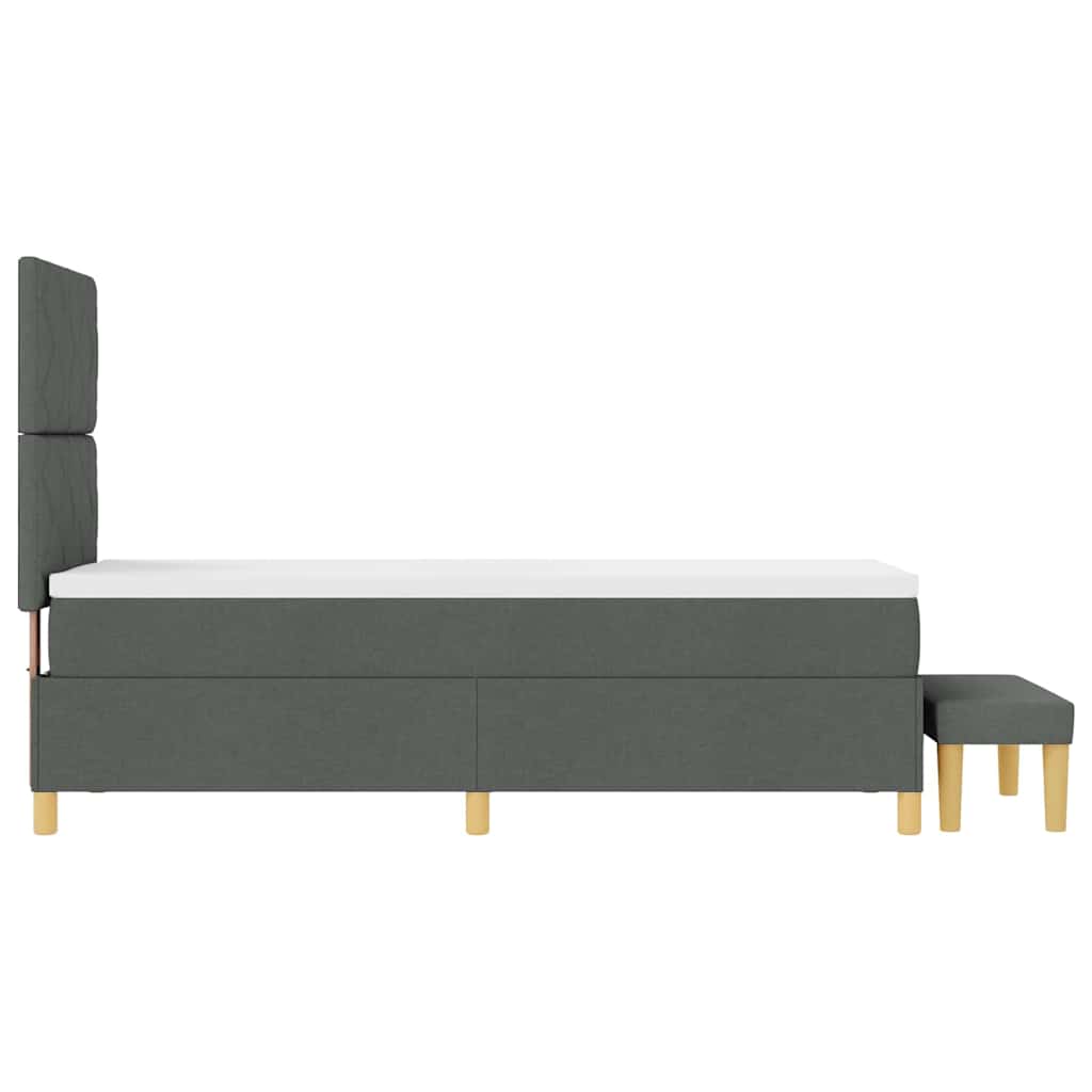 Boxspring bed met hoofdeinde Donkergrijs 200 x 80 cm Stof – afbeelding 9