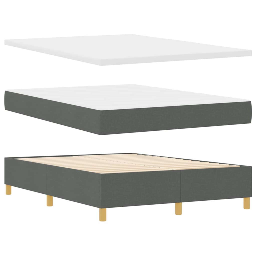 Boxspring bed met hoofdeinde Donkergrijs 190 x 140 cm Stof – afbeelding 5