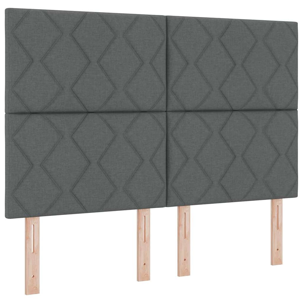 Boxspring bed met hoofdeinde Donkergrijs 190 x 140 cm Stof – afbeelding 7