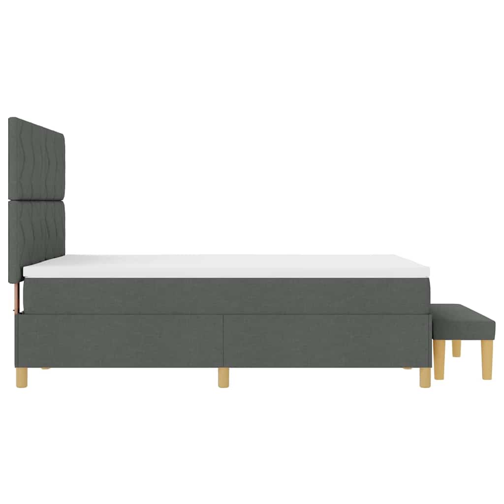Boxspring bed met hoofdeinde Donkergrijs 190 x 140 cm Stof – afbeelding 9