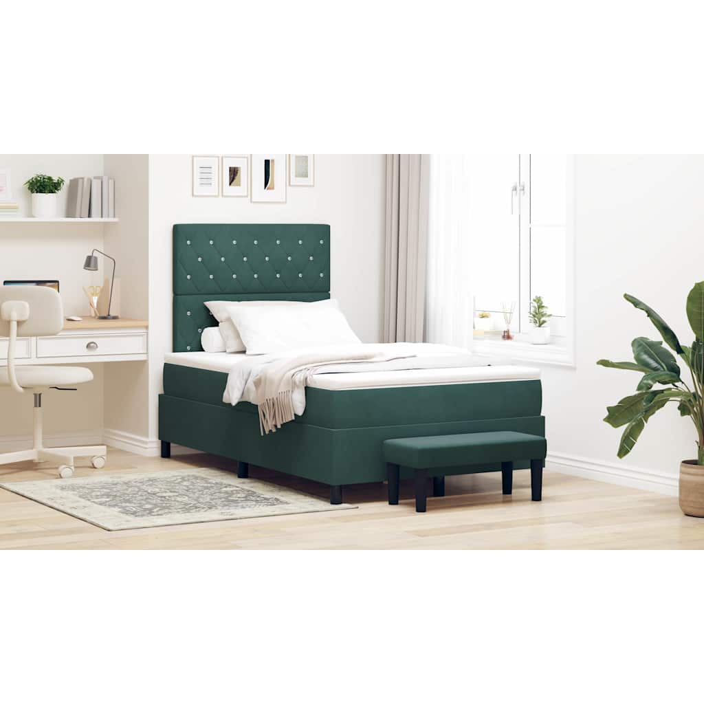 Boxspring bed met hoofdeinde Donkergroen 190 x 120 cm Fluweel – afbeelding 1