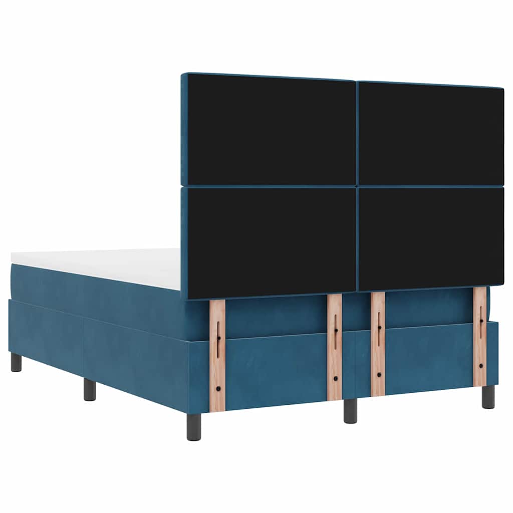 Boxspring bed met hoofdeinde Donkerblauw 190 x 140 cm Fluweel – afbeelding 10