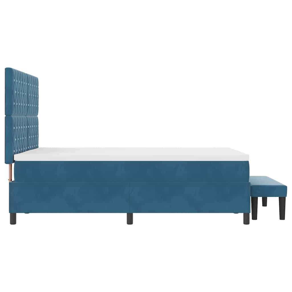 Boxspring bed met hoofdeinde Donkerblauw 190 x 140 cm Fluweel – afbeelding 9