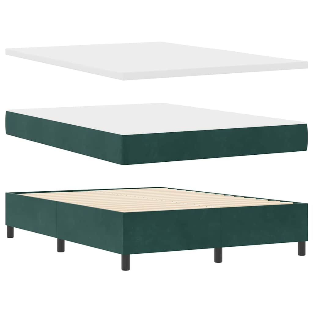 Boxspring bed met hoofdeinde Donkergroen 200 x 140 cm Fluweel – afbeelding 4