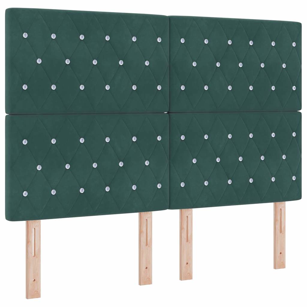 Boxspring bed met hoofdeinde Donkergroen 200 x 140 cm Fluweel – afbeelding 6