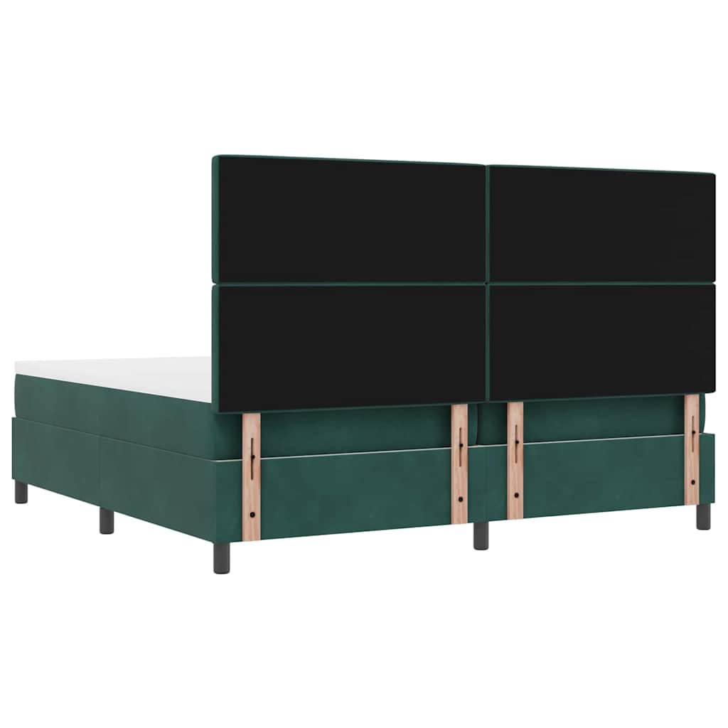Boxspring bed met matras Donkergroen 200 x 200 cm Fluweel – afbeelding 10