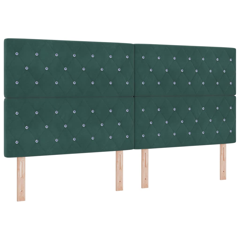 Boxspring bed met matras Donkergroen 200 x 200 cm Fluweel – afbeelding 6