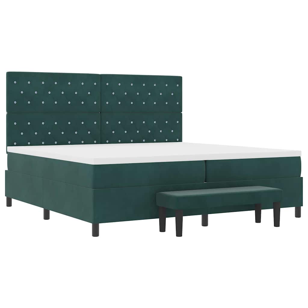 Boxspring bed met matras Donkergroen 200 x 200 cm Fluweel – afbeelding 7