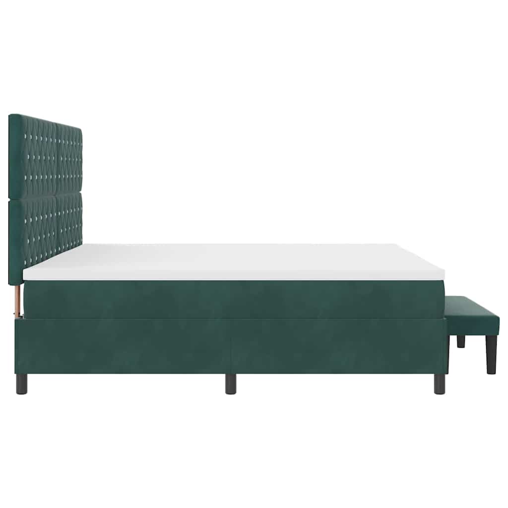 Boxspring bed met matras Donkergroen 200 x 200 cm Fluweel – afbeelding 9