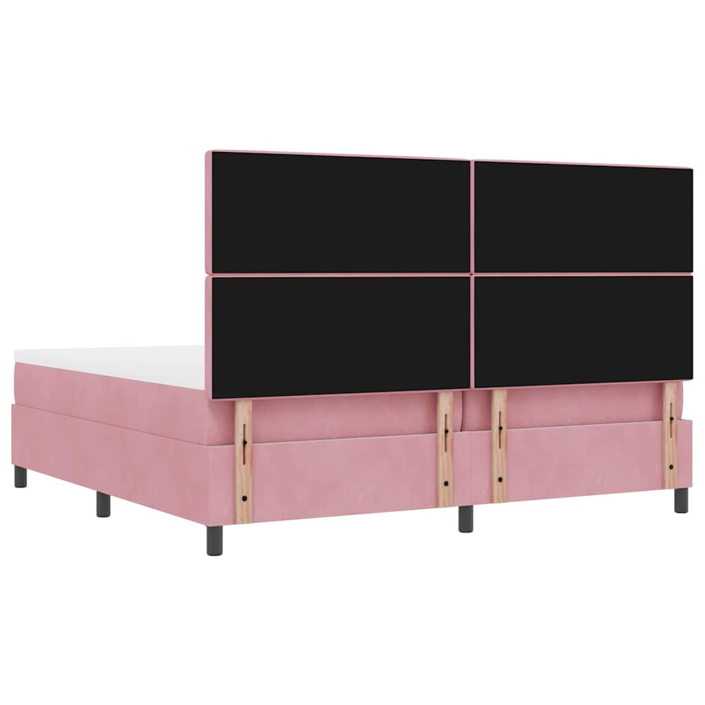 Boxspring bed met matras Roze 200 x 200 cm Fluweel – afbeelding 10