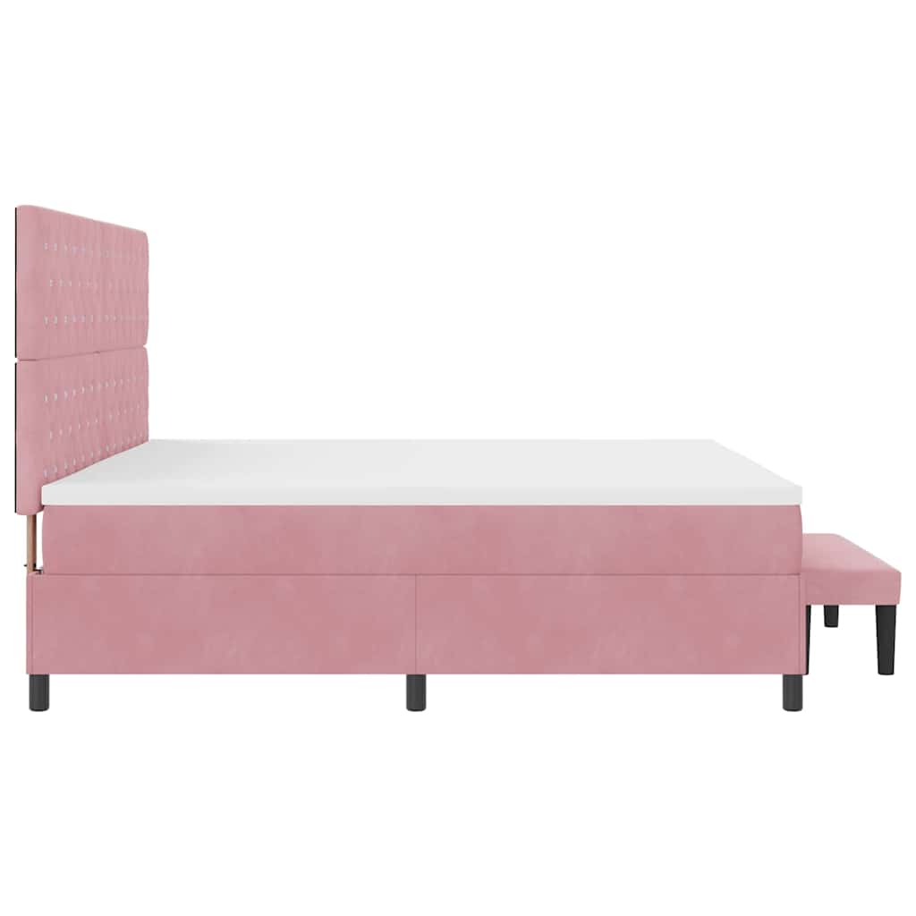 Boxspring bed met matras Roze 200 x 200 cm Fluweel – afbeelding 9