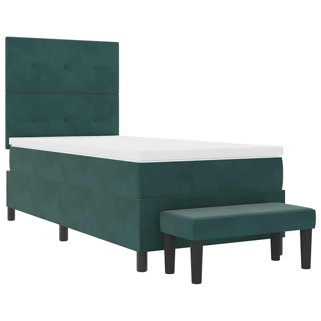 Boxspring bed met hoofdeinde Donkergroen 200 x 90 cm Fluweel – afbeelding 7