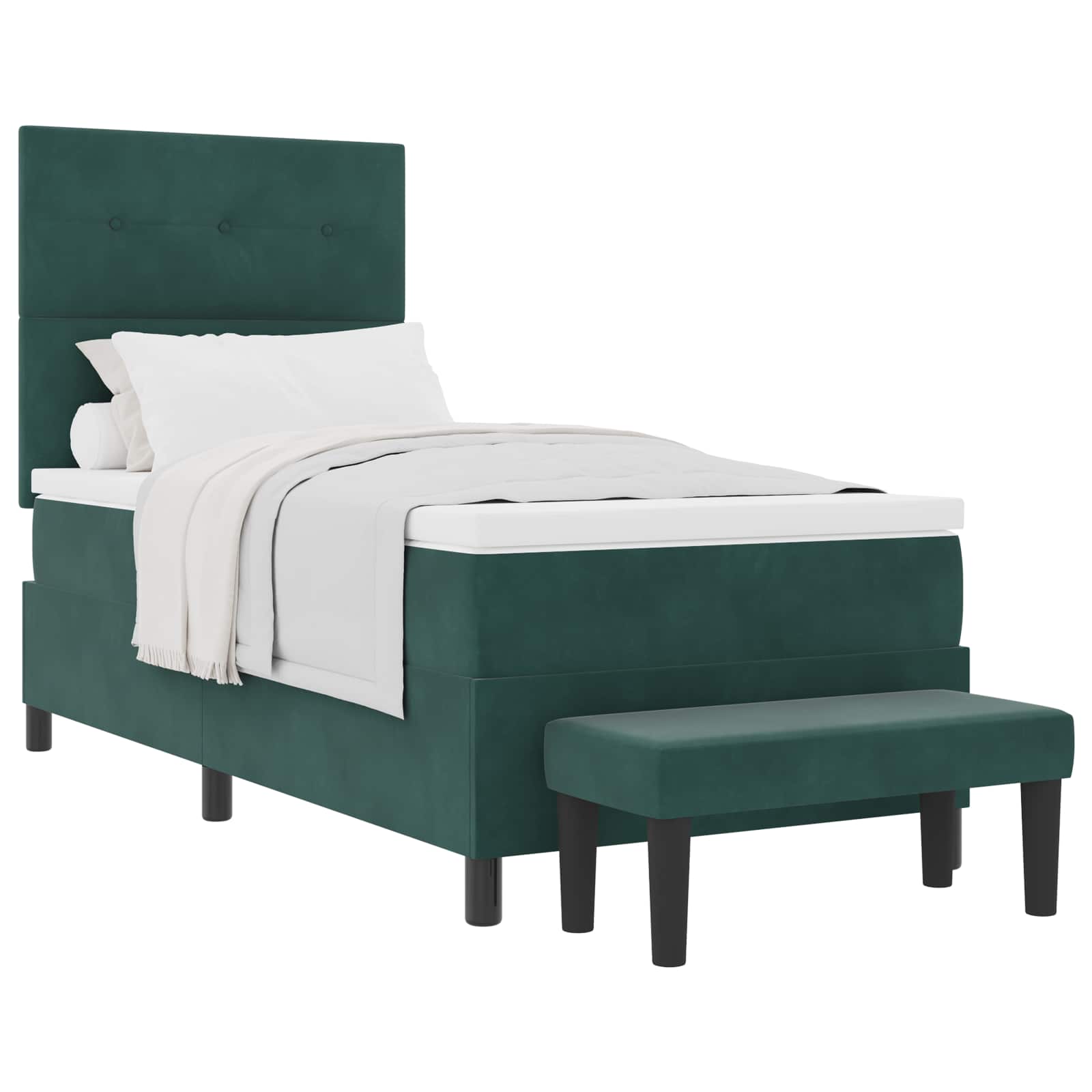 Boxspring bed met hoofdeinde Donkergroen 200 x 100 cm Fluweel – afbeelding 2