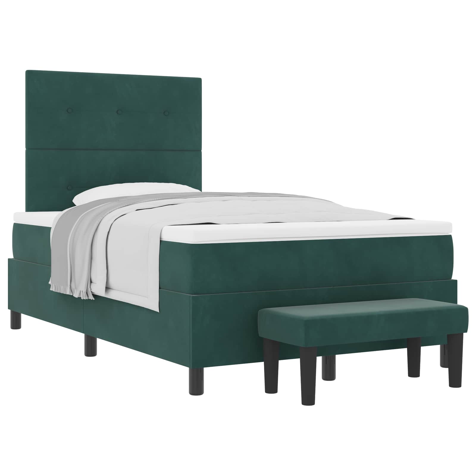 Boxspring bed met kussen Donkergroen 190 x 120 cm Fluweel – afbeelding 2