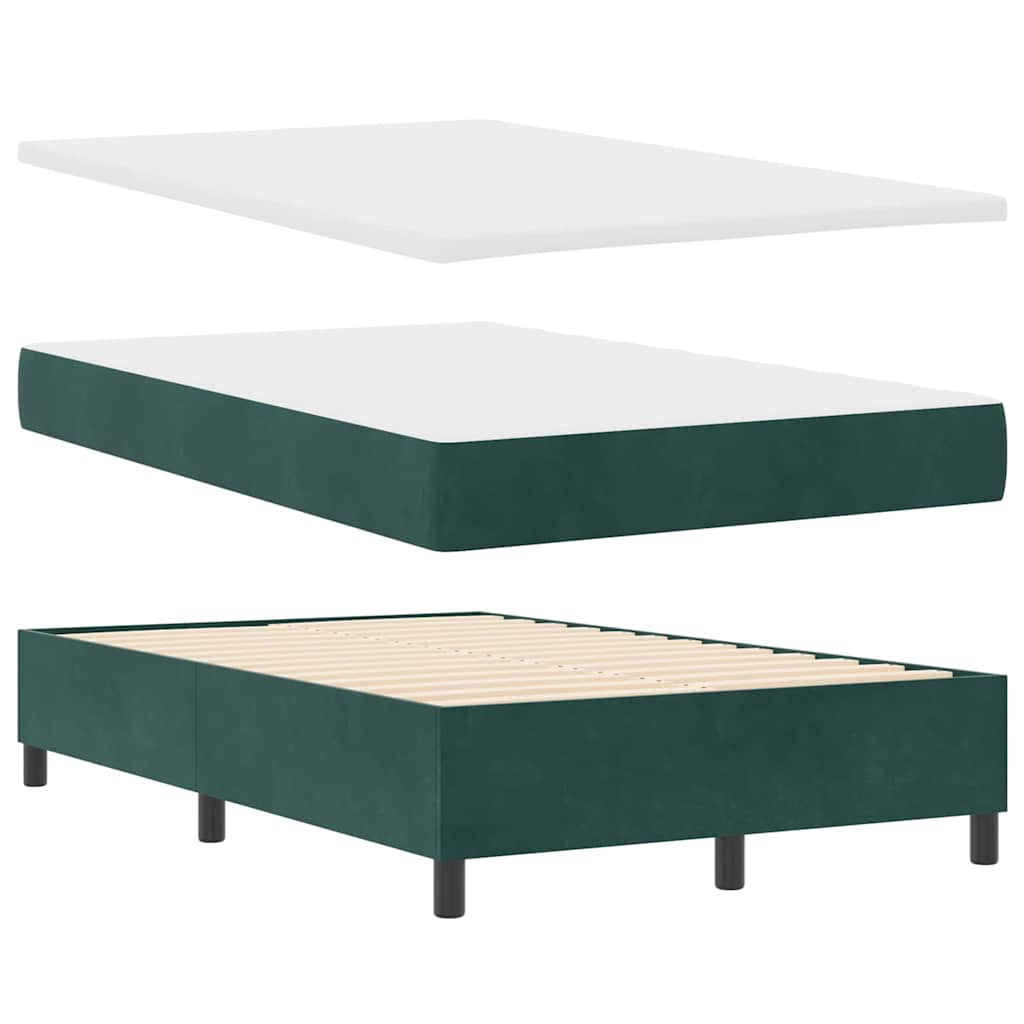 Boxspring bed met kussen Donkergroen 190 x 120 cm Fluweel – afbeelding 4