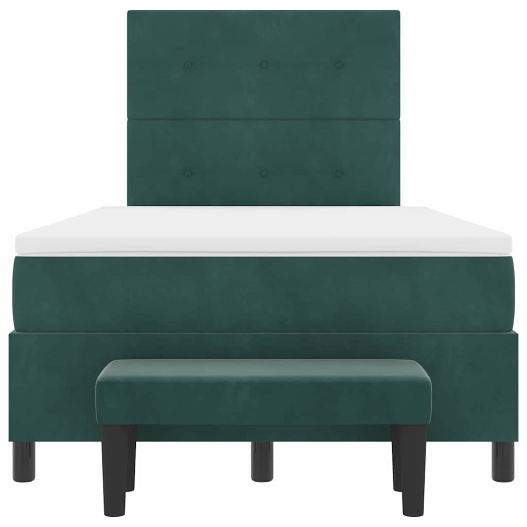 Boxspring bed met kussen Donkergroen 190 x 120 cm Fluweel – afbeelding 8