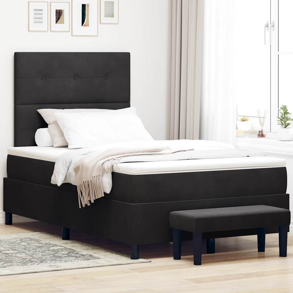 Boxspring bed met hoofdeinde Zwart 200 x 120 cm Fluweel – afbeelding 1