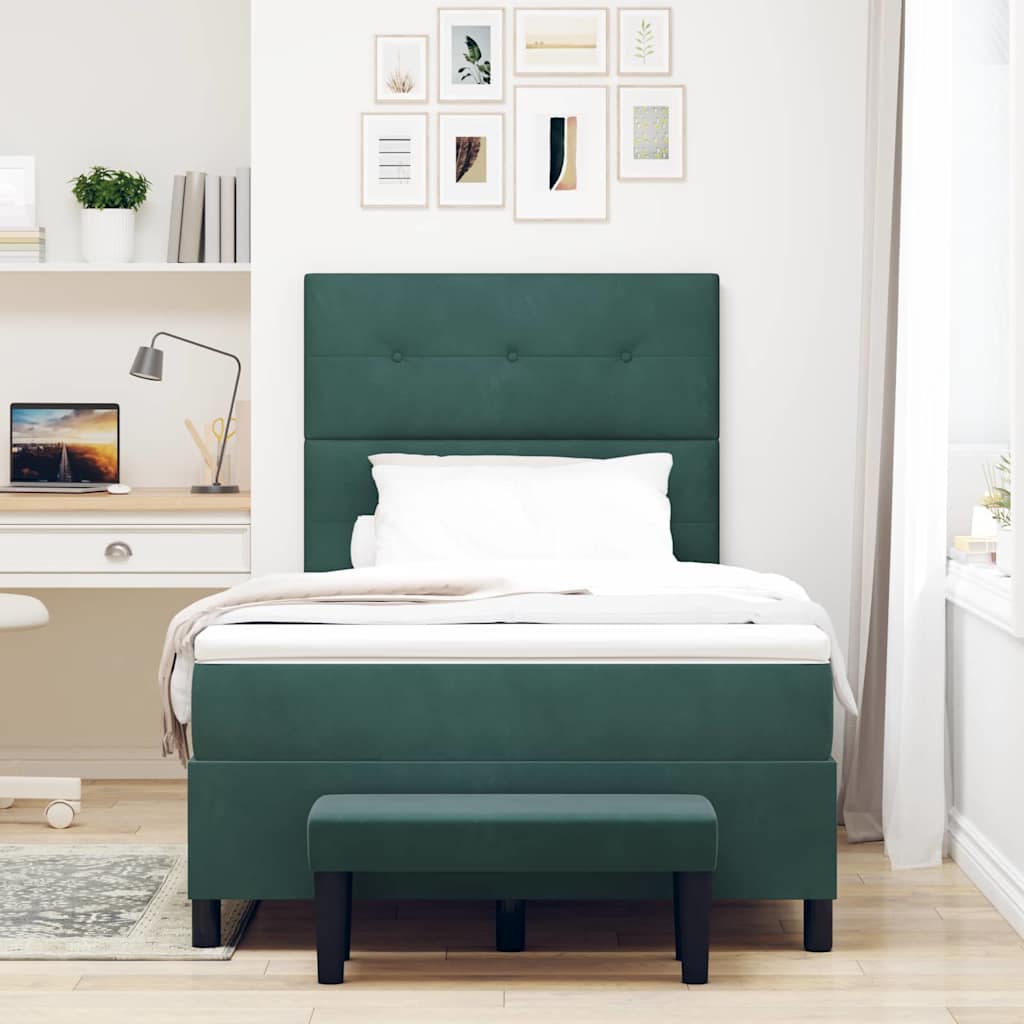 Boxspring bed met hoofdeinde Donkergroen 200 x 120 cm Fluweel – afbeelding 3