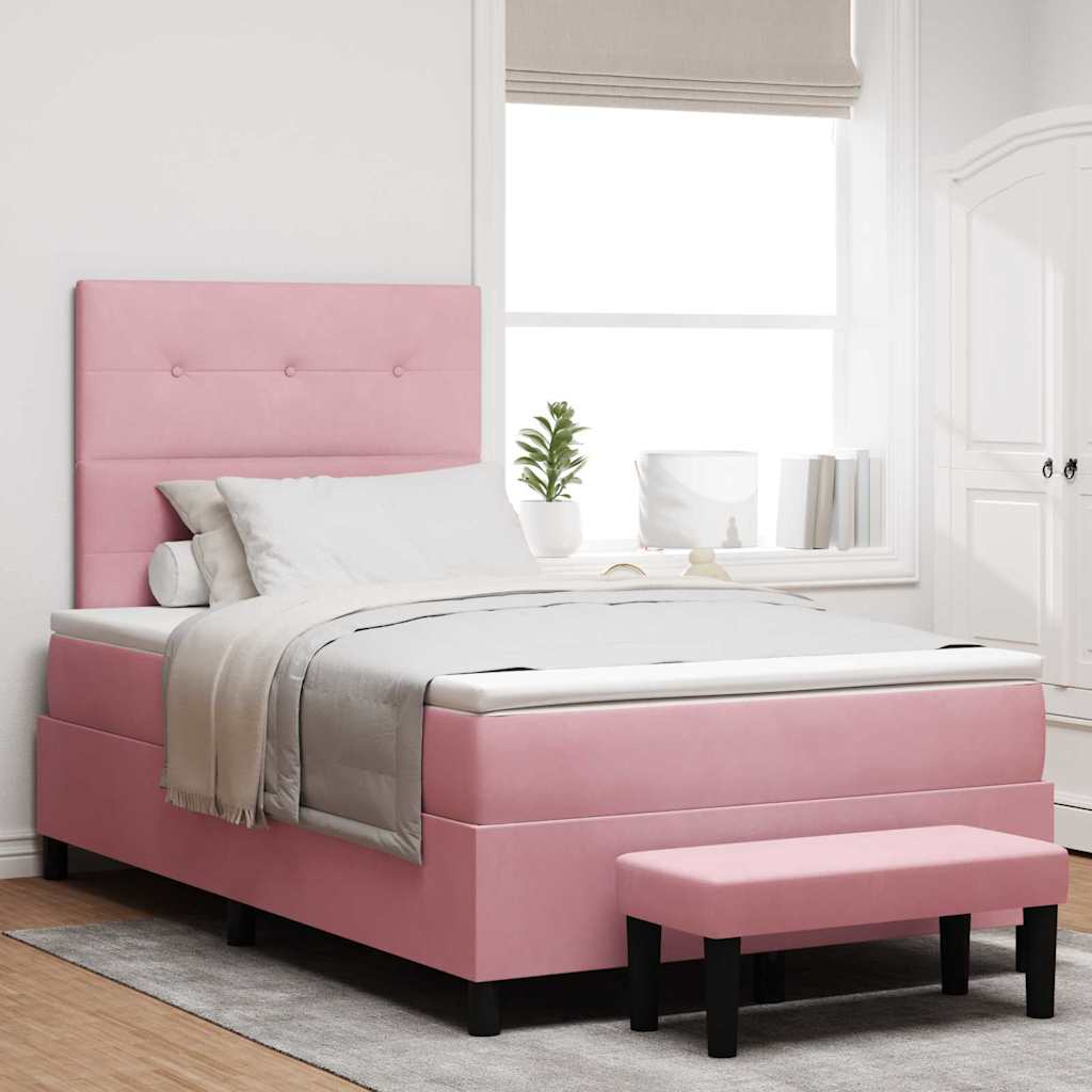 Boxspring bed met hoofdeinde Roze 200 x 120 cm Fluweel – afbeelding 1