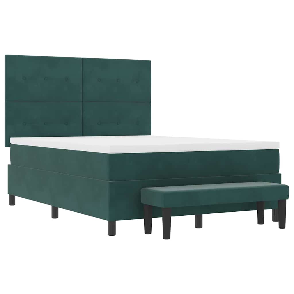 Boxspring bed met hoofdeinde Donkergroen 190 x 140 cm Fluweel – afbeelding 7