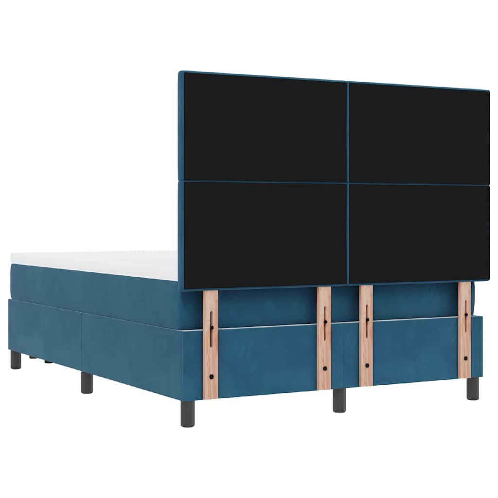 Boxspring bed met hoofdeinde Donkerblauw 190 x 140 cm Fluweel – afbeelding 10
