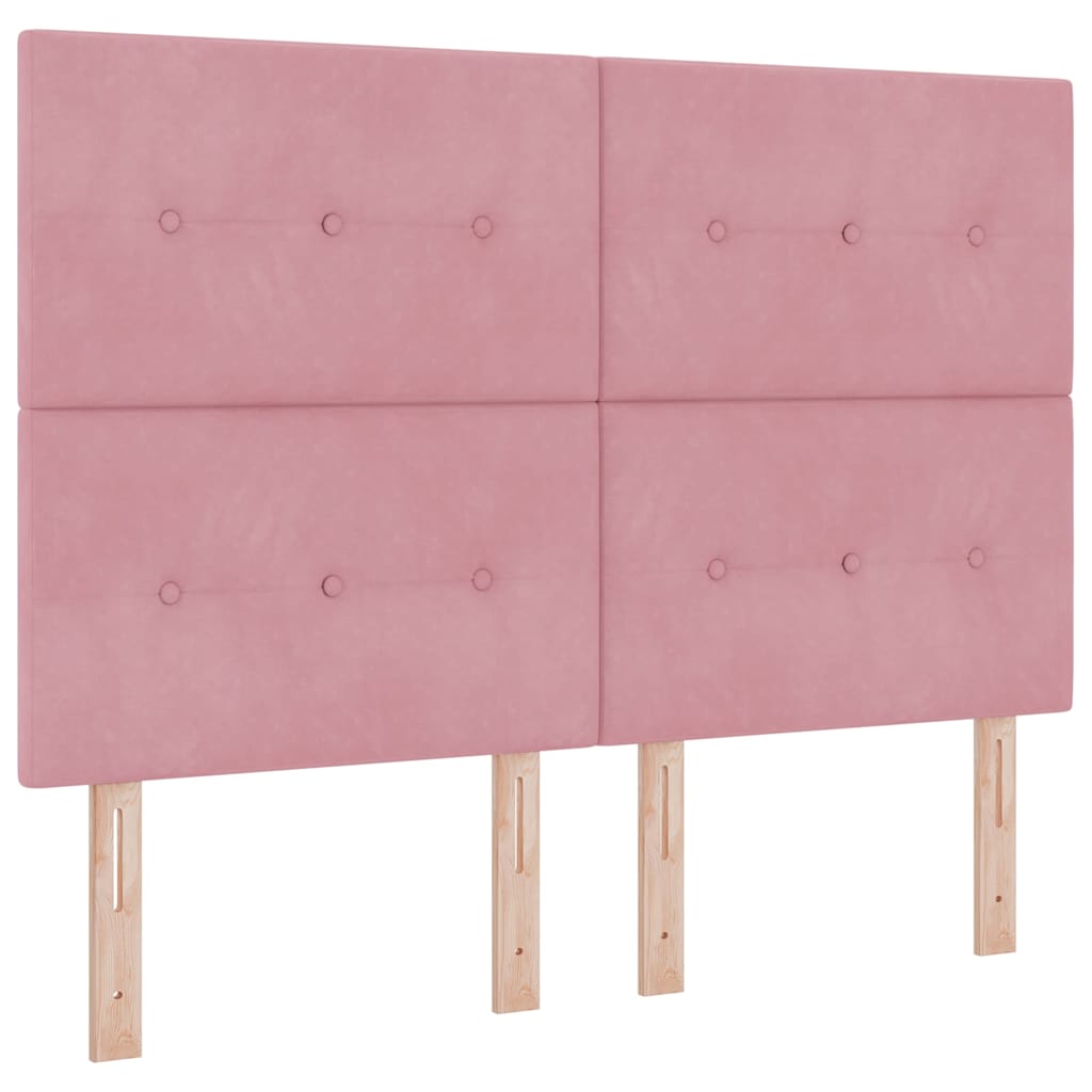 Boxspring bed met kussen Roze 190 x 140 cm Fluweel – afbeelding 6