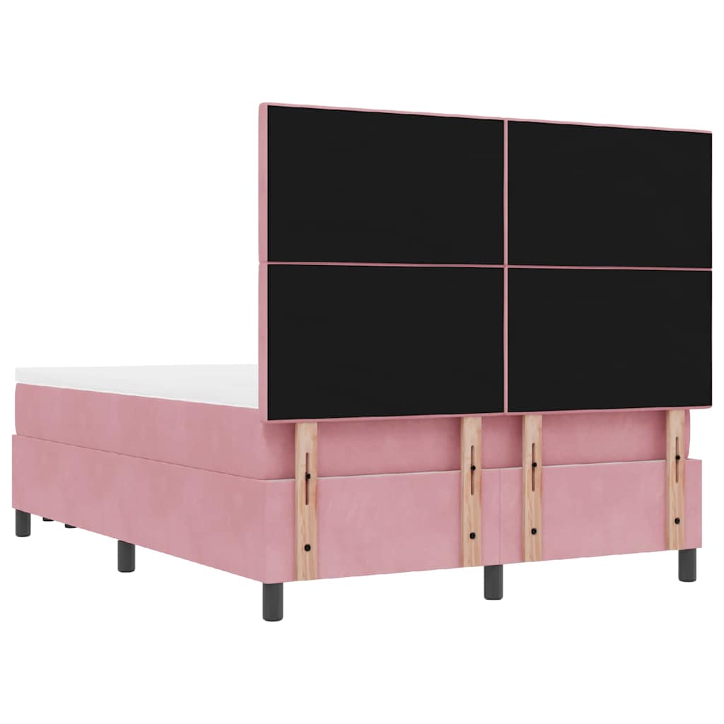 Boxspring bed met kussen Roze 200 x 140 cm Fluweel – afbeelding 10